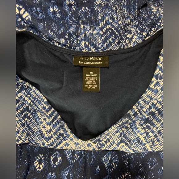 VGUC Anywear by Catherines Blue and White Tribal Print Dress - Picture 6 of 6